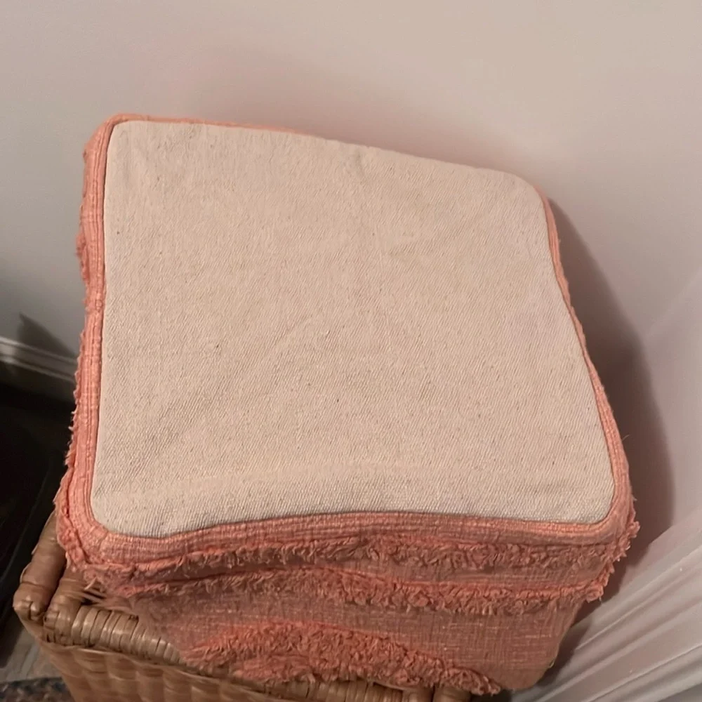 Anthropologie Peach Tufted Basket NWT